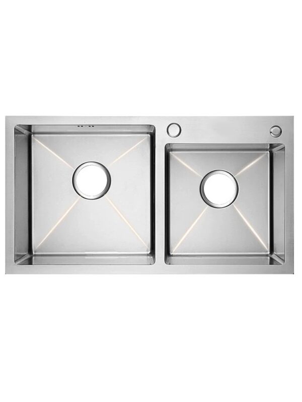 Lavaplatos Doble Cubeta Acero Inoxidable - 72x44x22 - Imagen 2