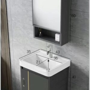 Set Lavamos Mueble Espejo Grifo Modelo 1 - 43x35x40