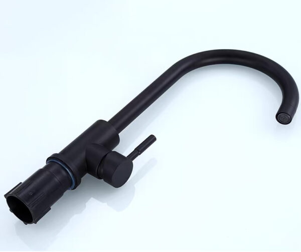 Grifo Monomando Negro Mate para Cocina - Caño Alto Curvo - Imagen 4