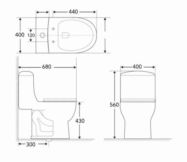 WC Baño Inodoro One Piece Oval - Modelo Premier - Imagen 7